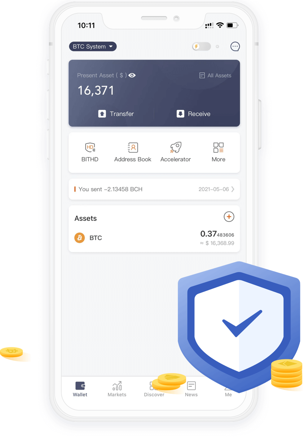 988钱包 App · 资产管理与安全防护